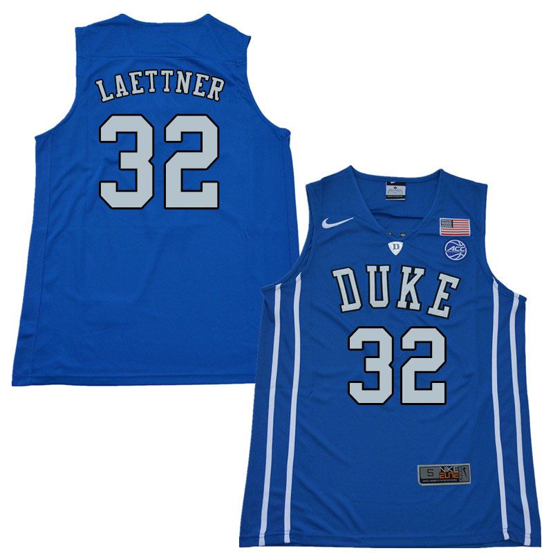 Duke Blue Devils #32 Christian Laettner College Basketball Jerseys Sale-Blue